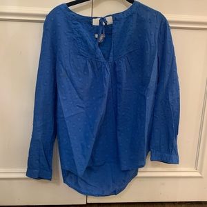 *BOGO* J Crew Blue Polk-a-dot Tie Top